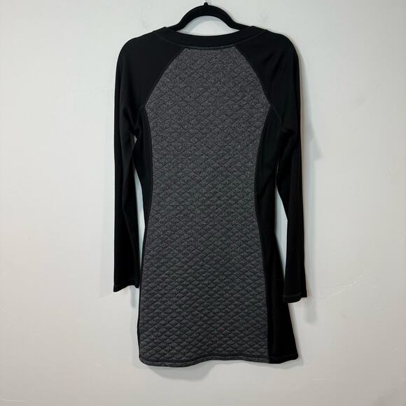 Smartwool Women's Diamond Peak Quilted Dress Black Grey Wool Medium Long Sleeve - Picture 2 of 8